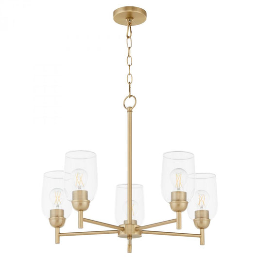 Quorum International VELETA 6112-5-80 Chandelier - Aged Brass