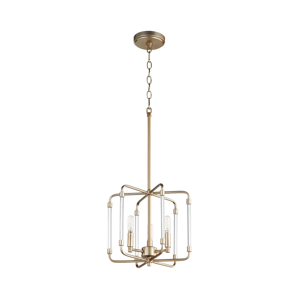 Quorum Optic 6114-3-80 3 Light Modern Contemporary Pendant - Aged Brass