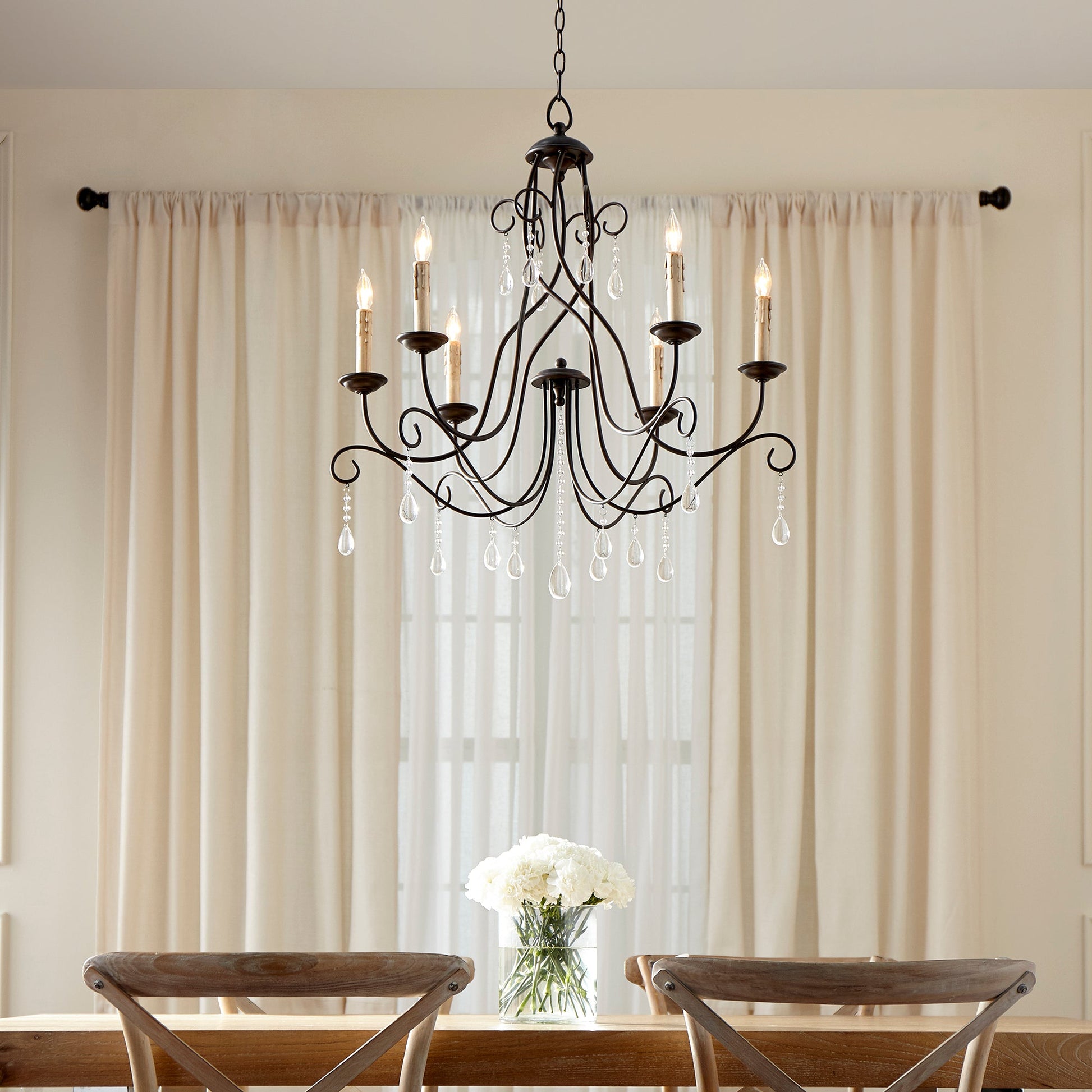 Quorum Cilia 6116-6-86 Chandelier - Oiled Bronze