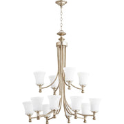 Quorum Rossington 6122-12-60 Chandelier - Aged Silver Leaf
