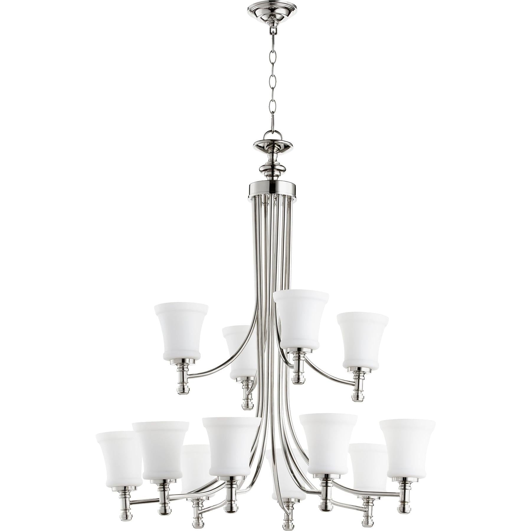 Quorum Rossington 6122-12-62 Chandelier - Polished Nickel