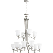 Quorum Rossington 6122-12-65 Chandelier - Satin Nickel