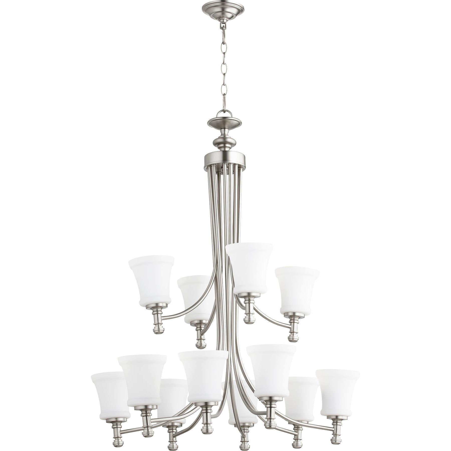 Quorum Rossington 6122-12-65 Chandelier - Satin Nickel