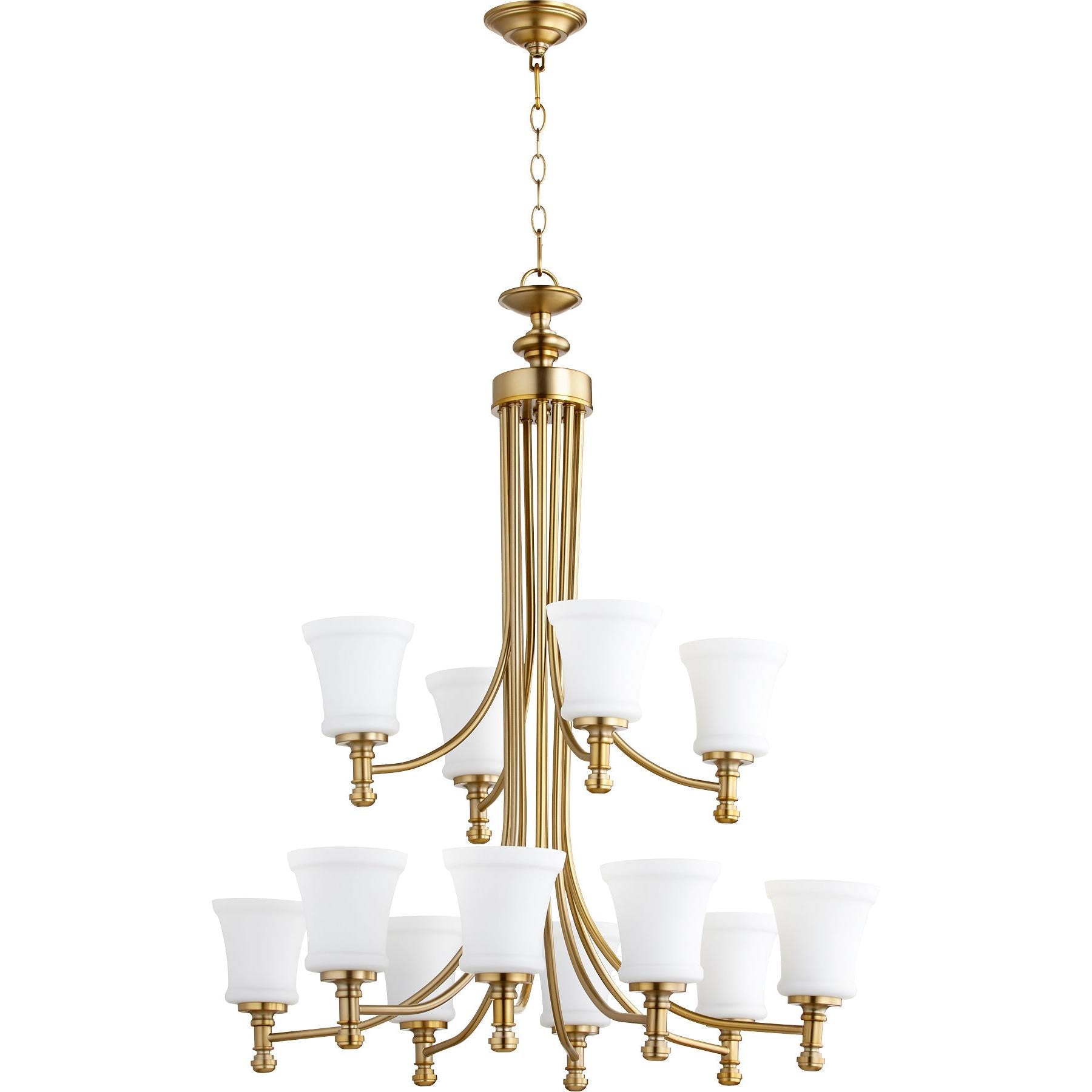 Quorum Rossington 6122-12-80 Chandelier - Aged Brass