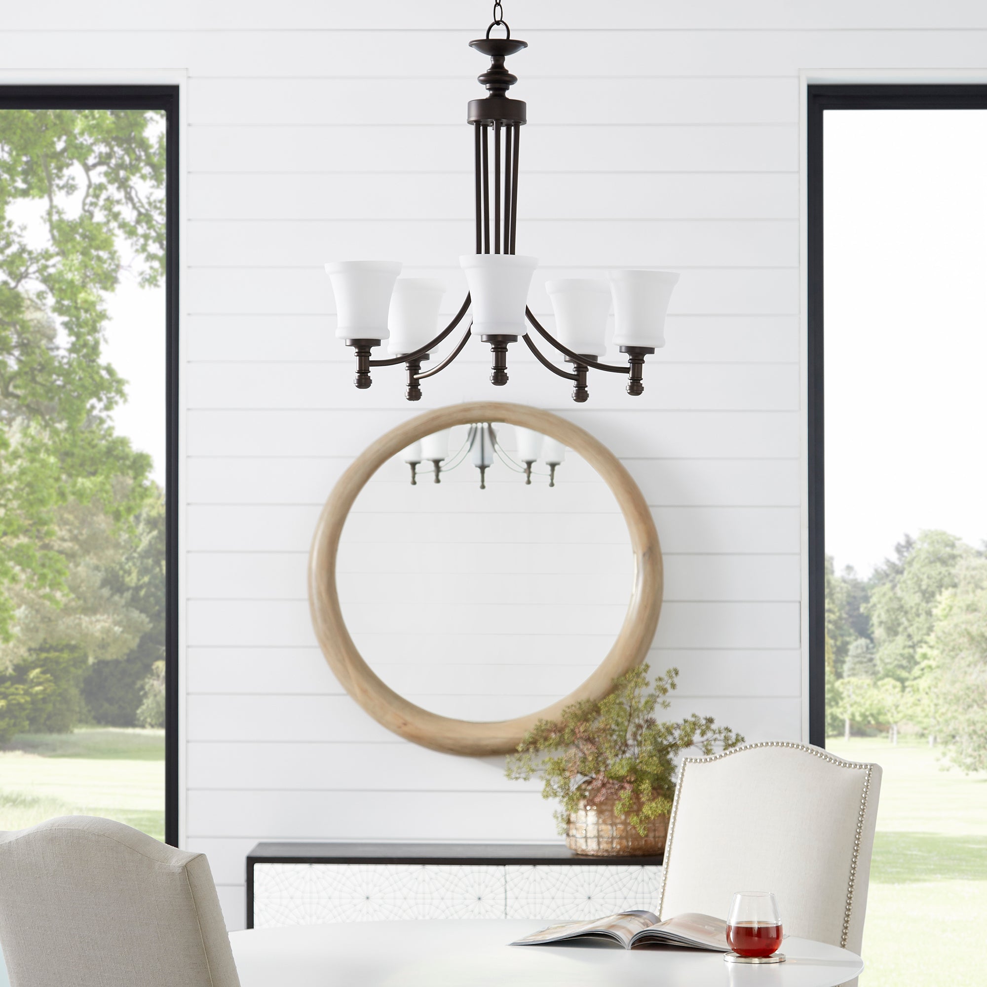 Quorum Rossington 6122-5-86 Chandelier - Oiled Bronze