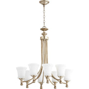Quorum Rossington 6122-8-60 Chandelier - Aged Silver Leaf