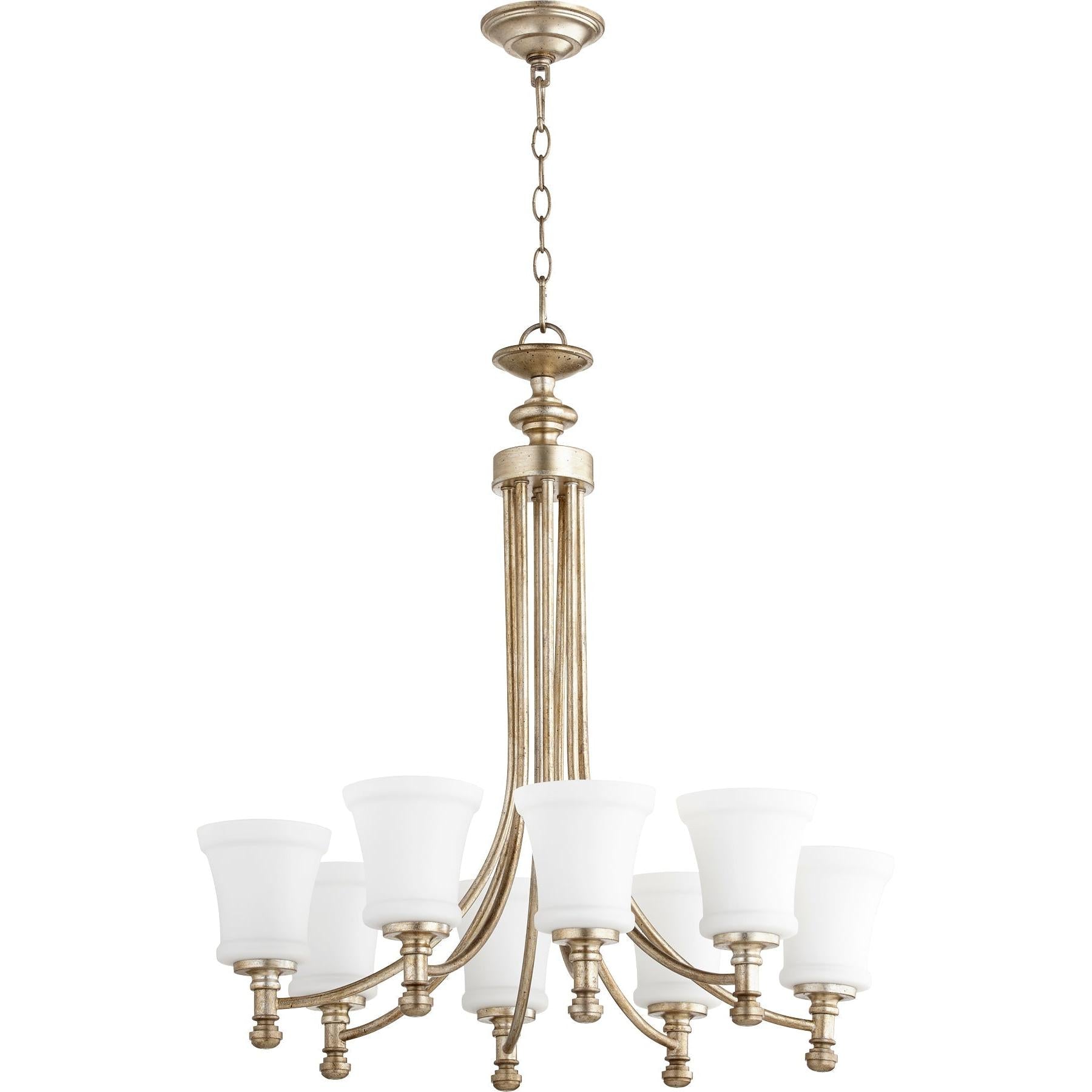Quorum Rossington 6122-8-60 Chandelier - Aged Silver Leaf