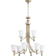 Quorum Rossington 6122-9-160 Chandelier - Aged Silver Leaf