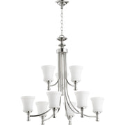 Quorum Rossington 6122-9-162 Chandelier - Polished Nickel