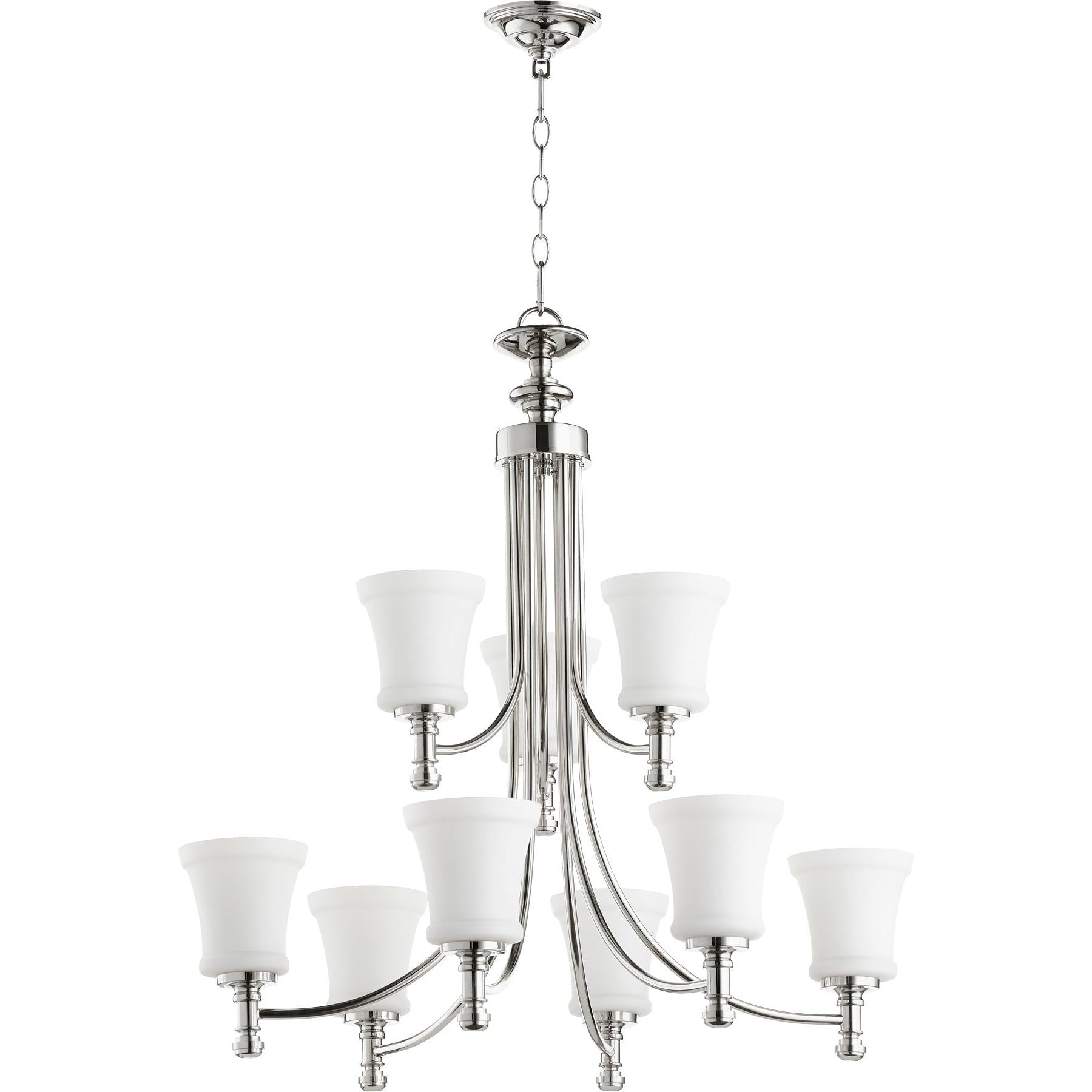 Quorum Rossington 6122-9-162 Chandelier - Polished Nickel