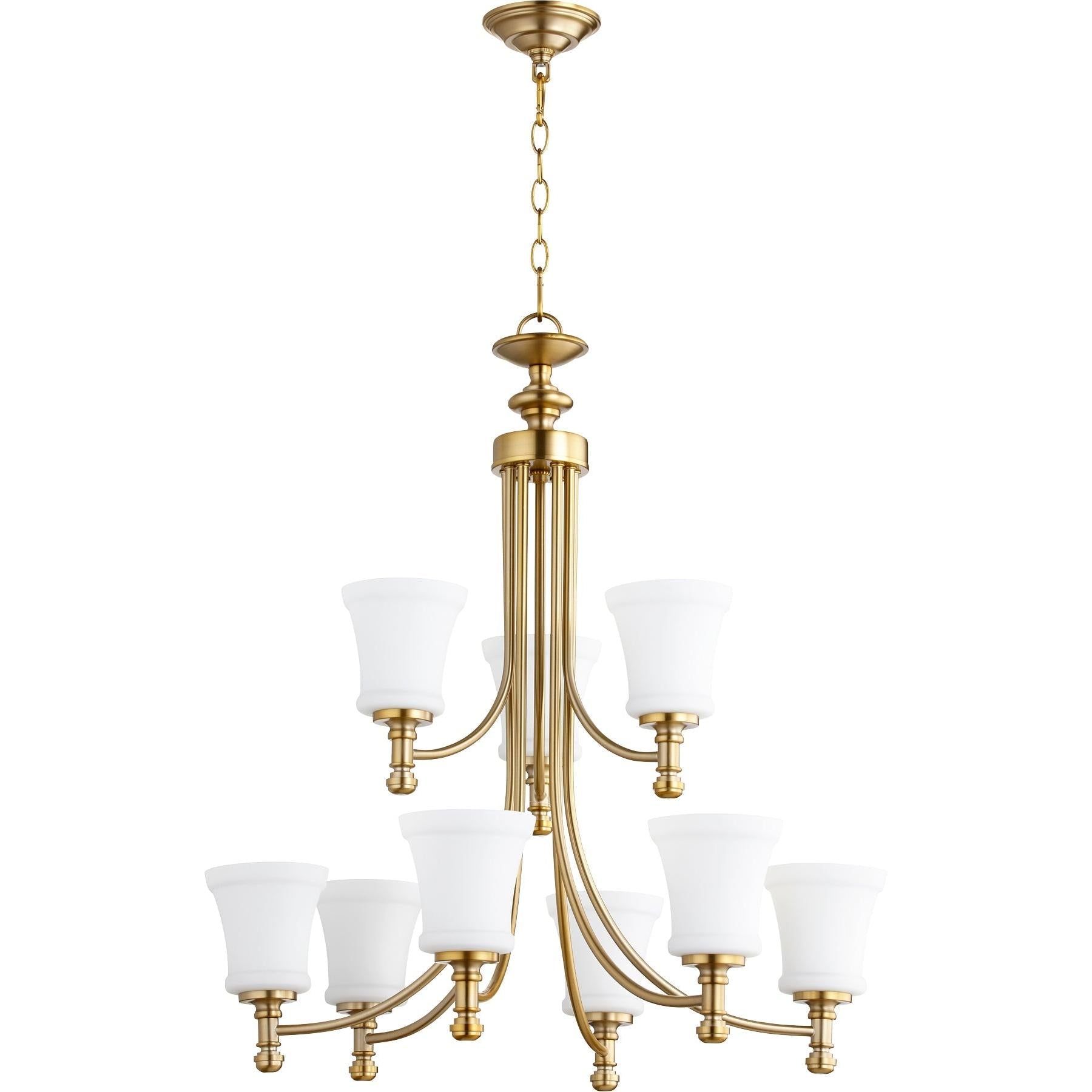 Quorum Rossington 6122-9-180 Chandelier - Aged Brass