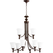 Quorum Rossington 6122-9-186 Chandelier - Oiled Bronze