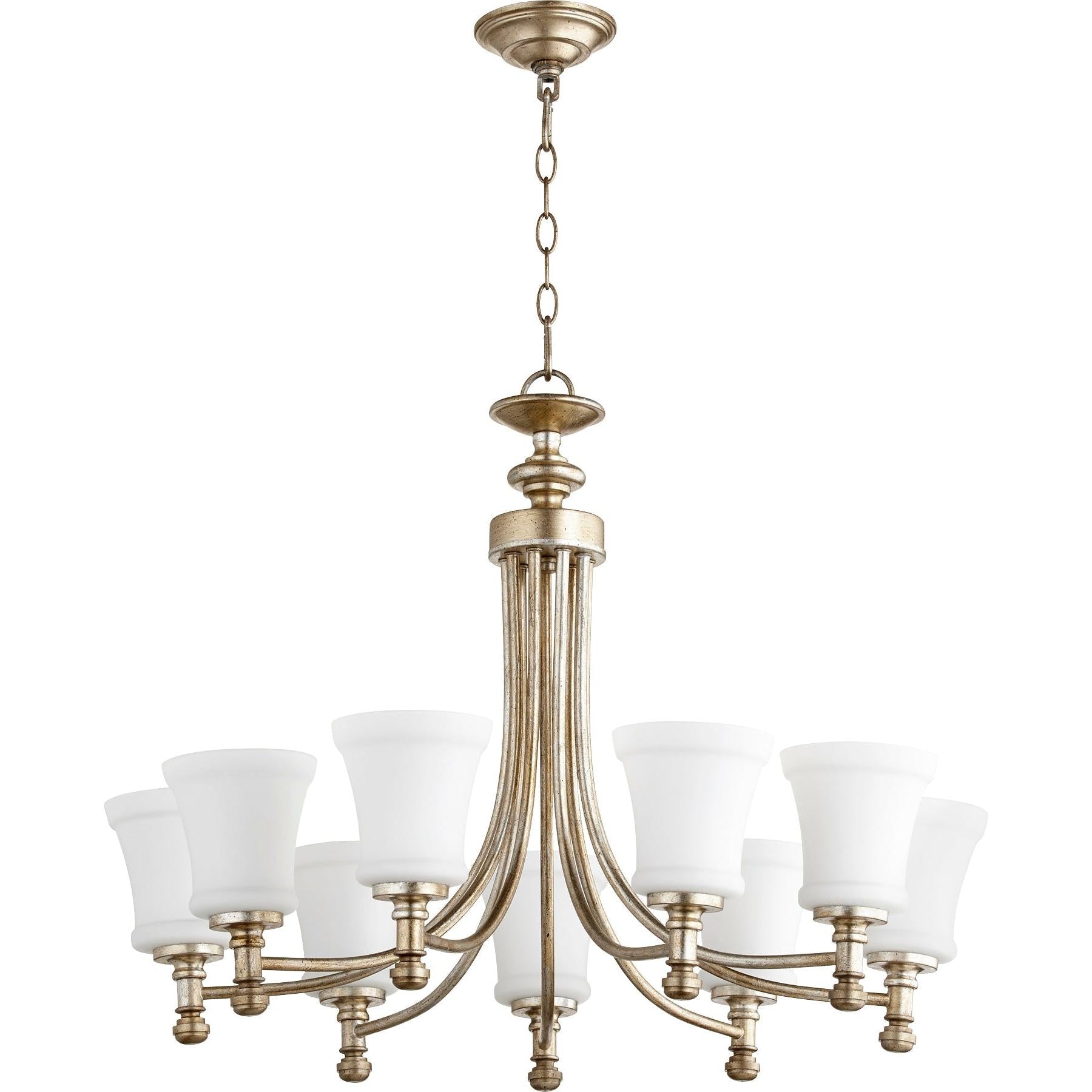 Quorum Rossington 6122-9-60 Chandelier - Aged Silver Leaf