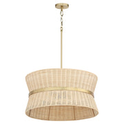 Quorum 6123-4-47 Pendant, UL Damp Rated, Brushed Brass