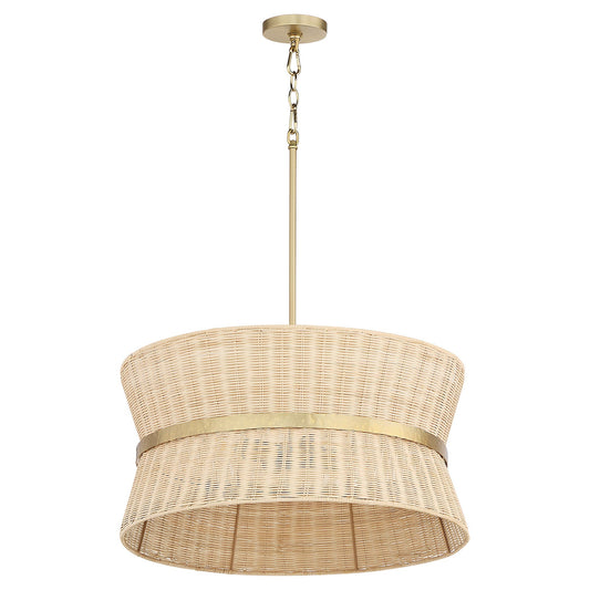 Quorum 6123-4-47 Pendant, UL Damp Rated, Brushed Brass
