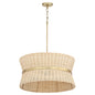 Quorum 6123-4-47 Pendant, UL Damp Rated, Brushed Brass