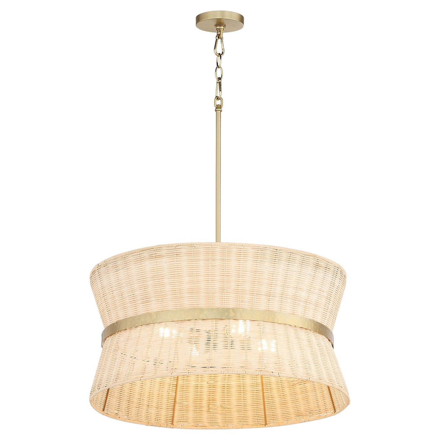 Quorum 6123-4-47 Pendant, UL Damp Rated, Brushed Brass