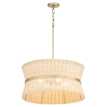 Quorum 6123-4-47 Pendant, UL Damp Rated, Brushed Brass