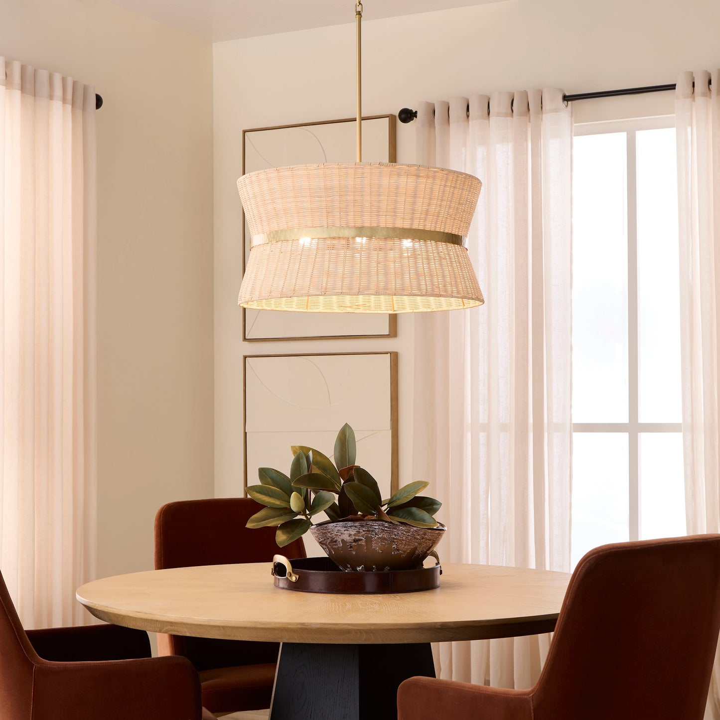 Quorum 6123-4-47 Pendant, UL Damp Rated, Brushed Brass
