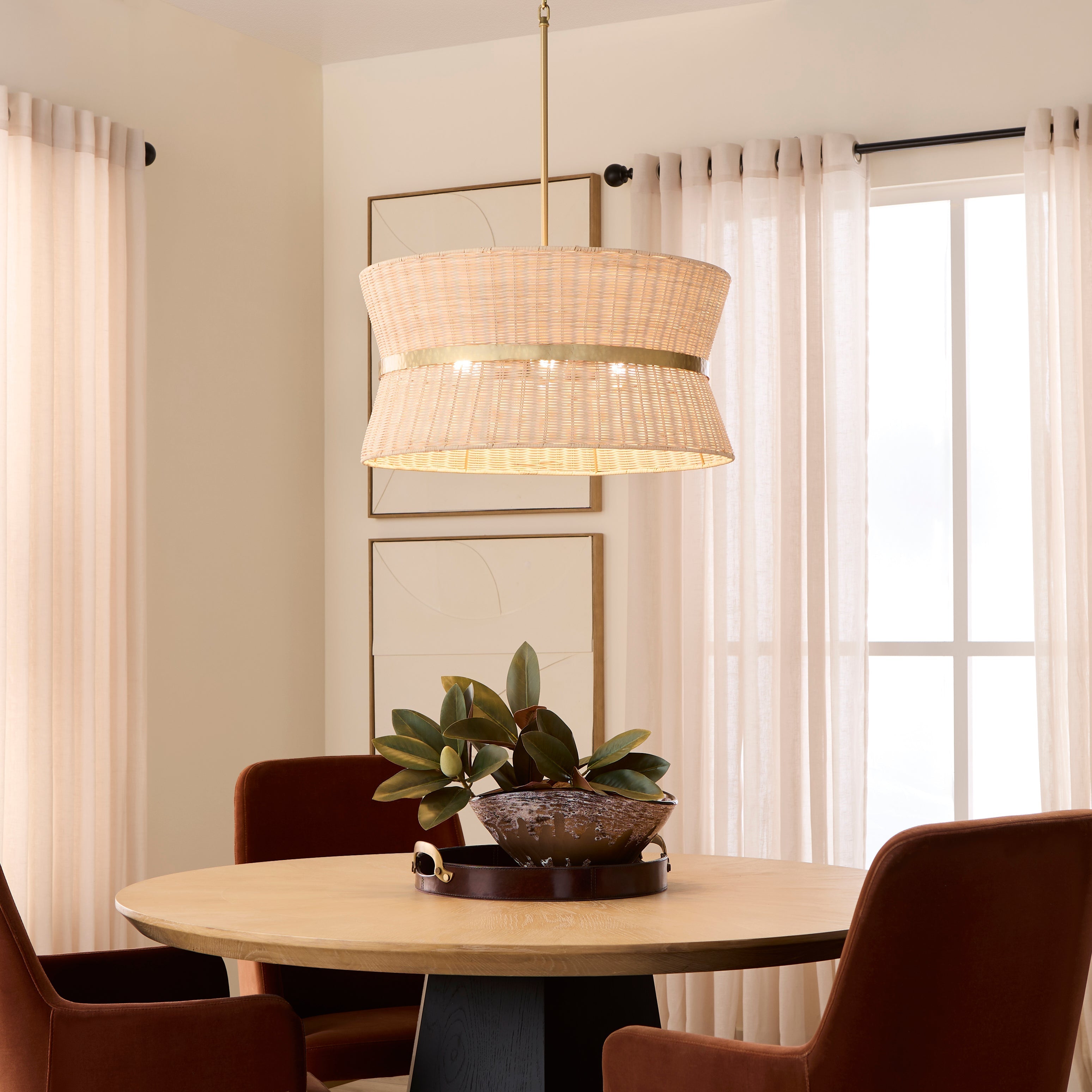 Quorum 6123-4-47 Pendant, UL Damp Rated, Brushed Brass