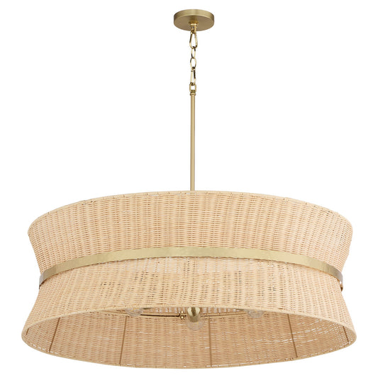 Quorum Fairview 6123-8-47 Pendant, UL Damp Rated, Brushed Brass