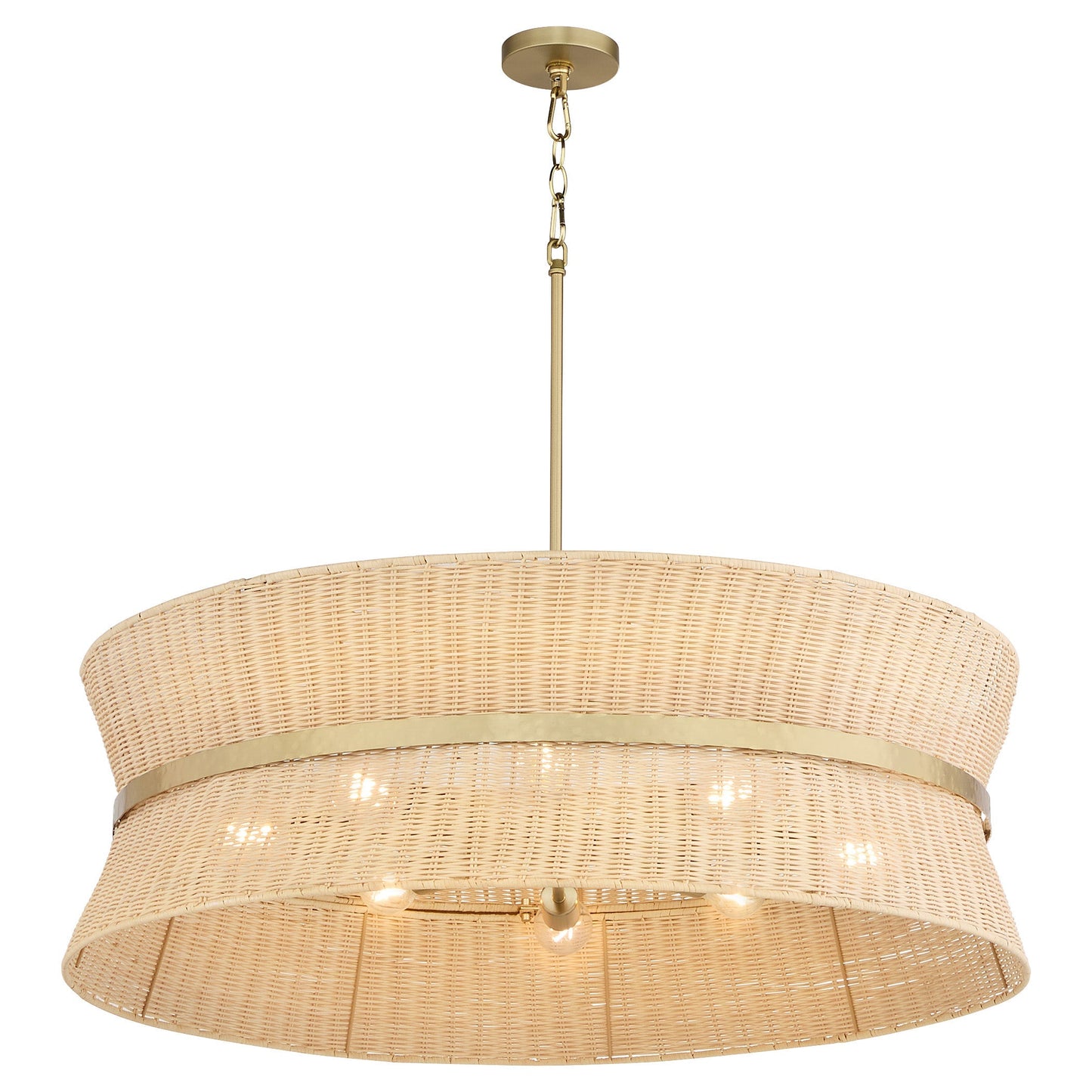 Quorum Fairview 6123-8-47 Pendant, UL Damp Rated, Brushed Brass