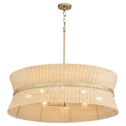 Quorum Fairview 6123-8-47 Pendant, UL Damp Rated, Brushed Brass