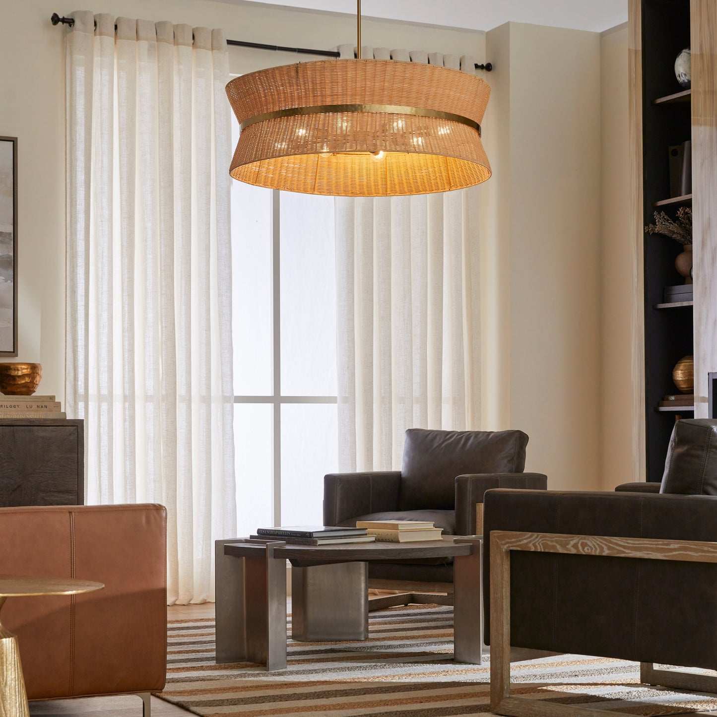 Quorum Fairview 6123-8-47 Pendant, UL Damp Rated, Brushed Brass