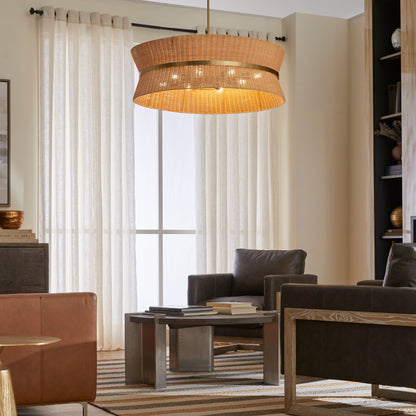 Quorum Fairview 6123-8-47 Pendant, UL Damp Rated, Brushed Brass