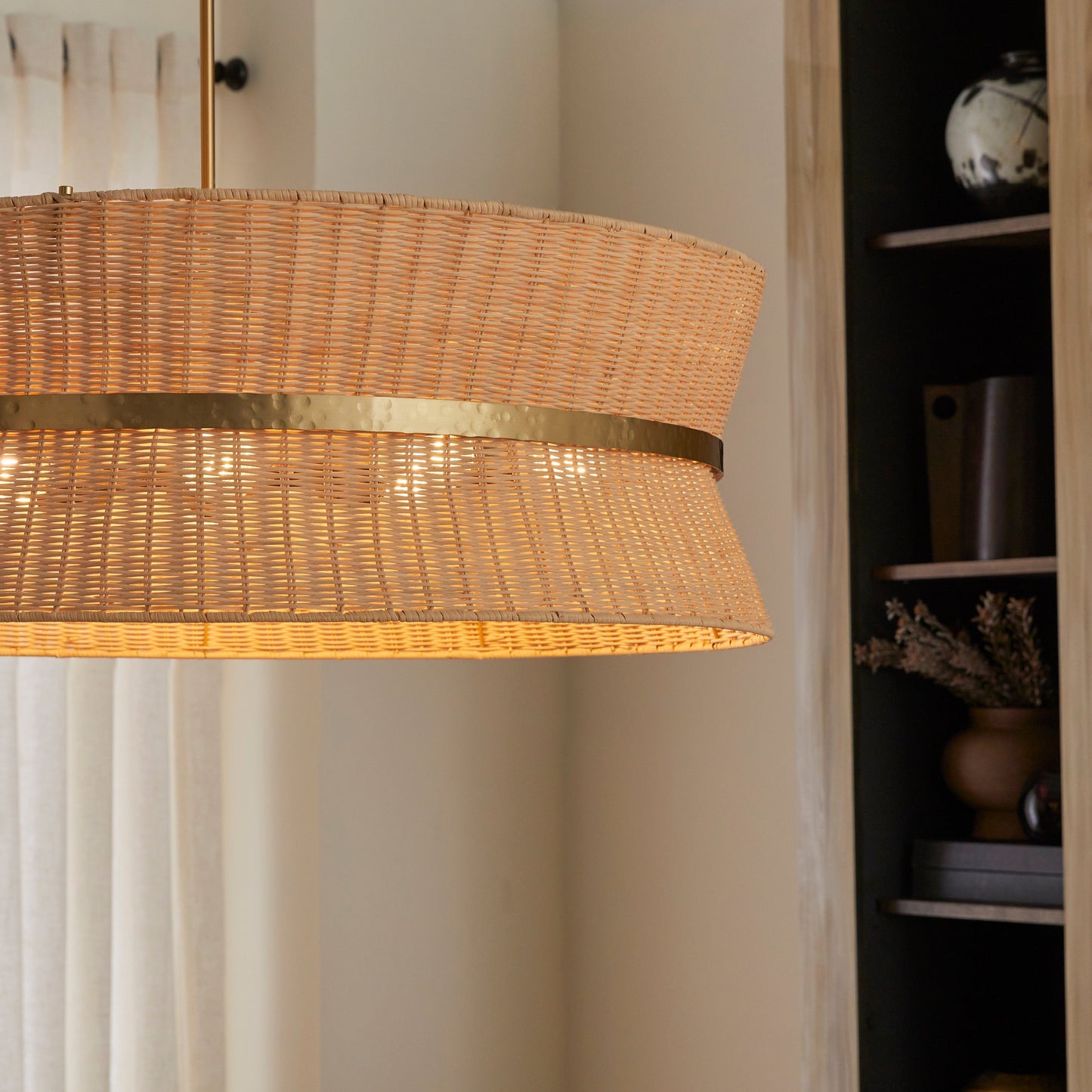 Quorum Fairview 6123-8-47 Pendant, UL Damp Rated, Brushed Brass