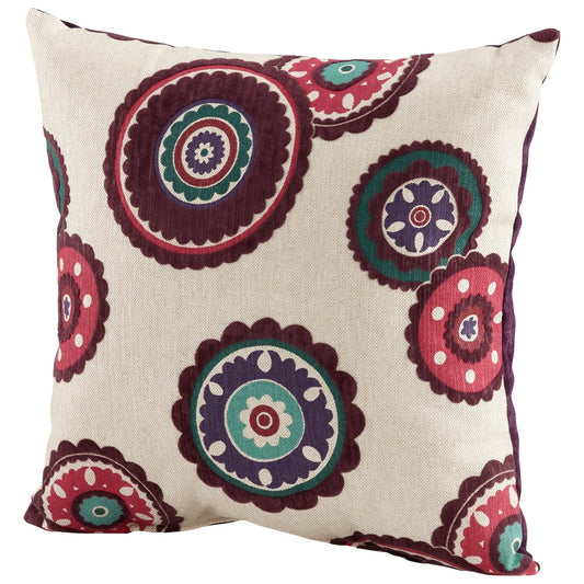 Cyan Design 06525 Peony Pillow - Fuschia And White