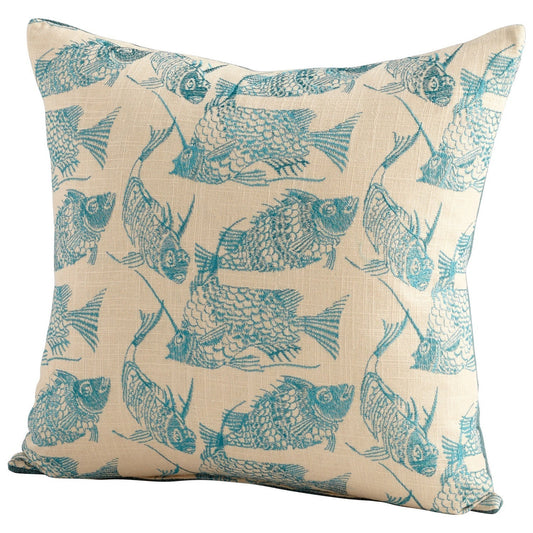 Cyan Design 06542 Angler Pillow - Turquoise & White