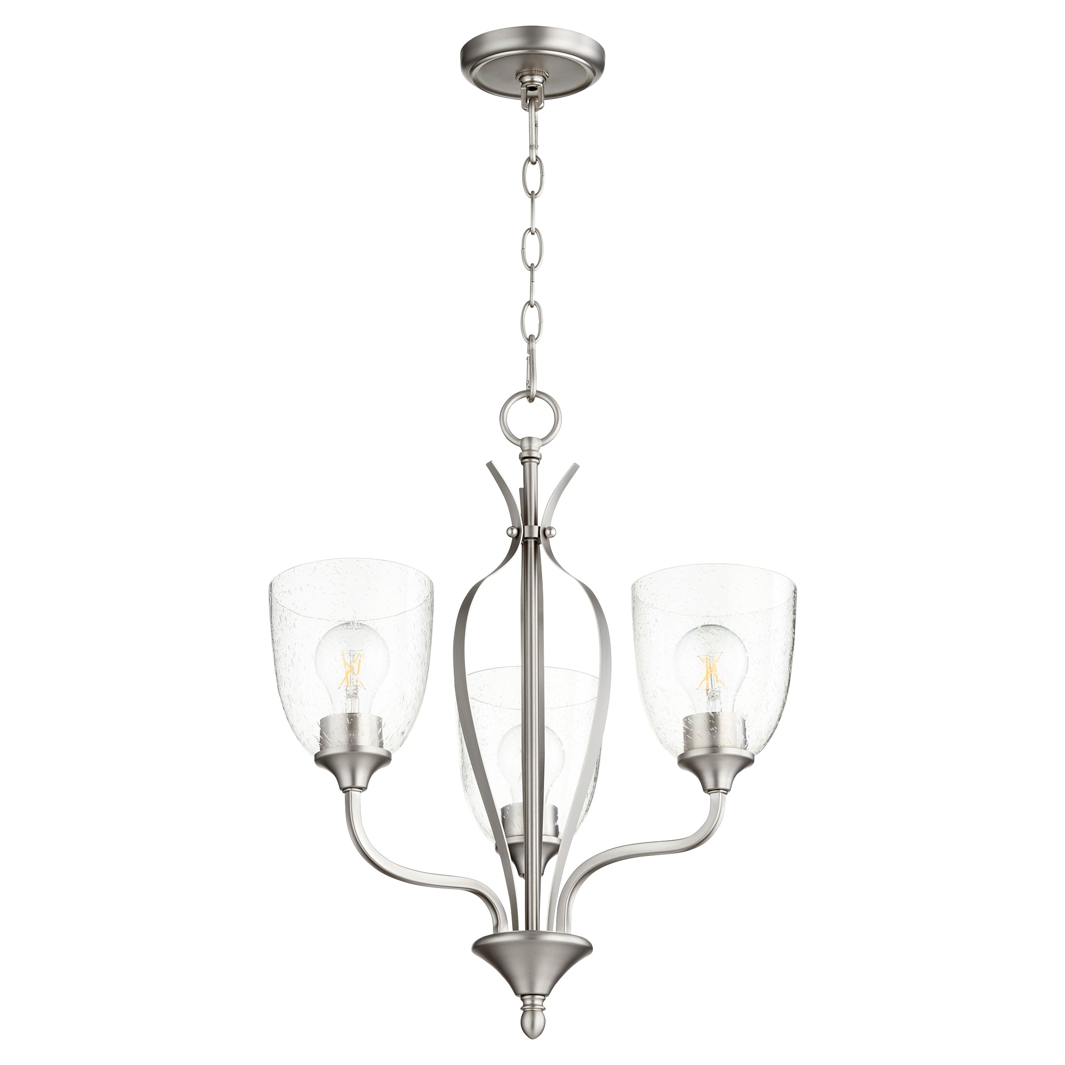 Quorum Jardin 6127-3-265 Chandelier - Satin Nickel W/ Clear/seeded