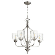 Quorum Jardin 6127-5-265 Chandelier - Satin Nickel W/ Clear/seeded