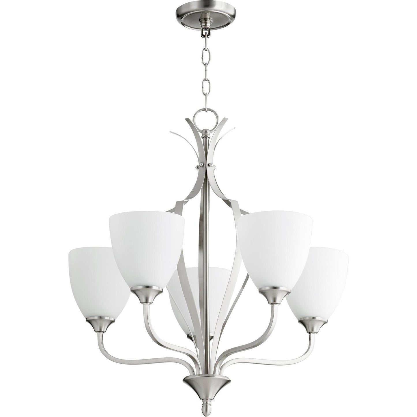Quorum Jardin 6127-5-65 Chandelier - Satin Nickel