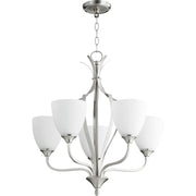 Quorum Jardin 6127-5-65 Chandelier - Satin Nickel