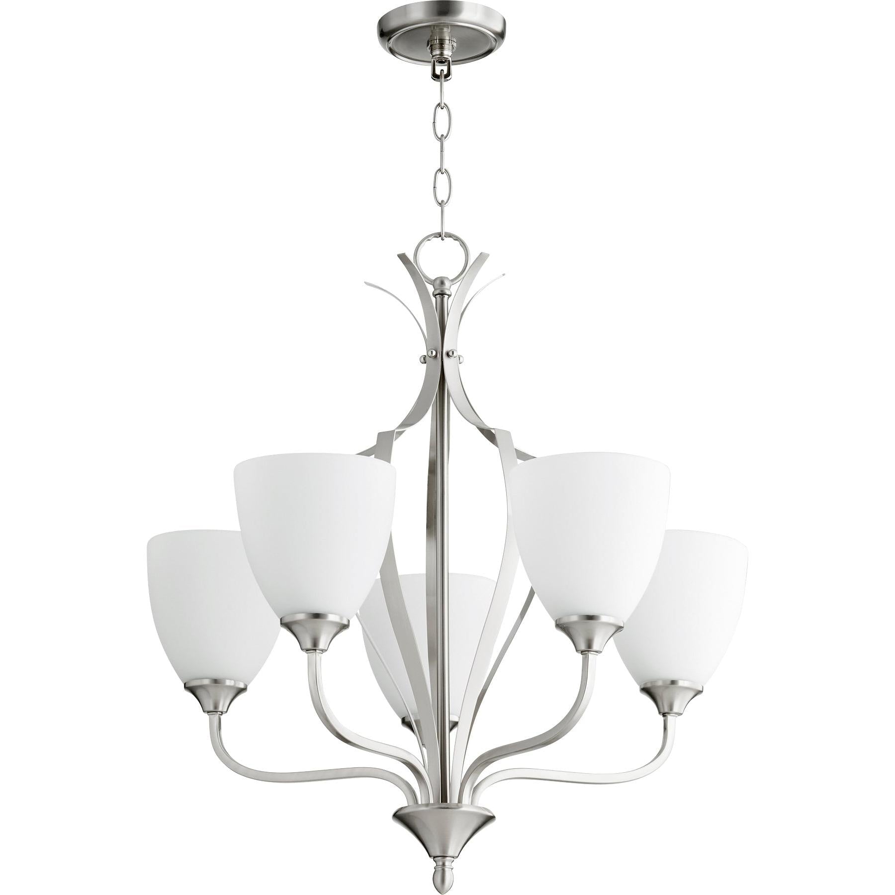 Quorum Jardin 6127-5-65 Chandelier - Satin Nickel