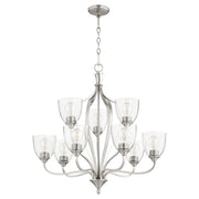 Quorum Jardin 6127-9-265 Chandelier - Satin Nickel W/ Clear/seeded