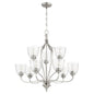 Quorum Jardin 6127-9-265 Chandelier - Satin Nickel W/ Clear/seeded