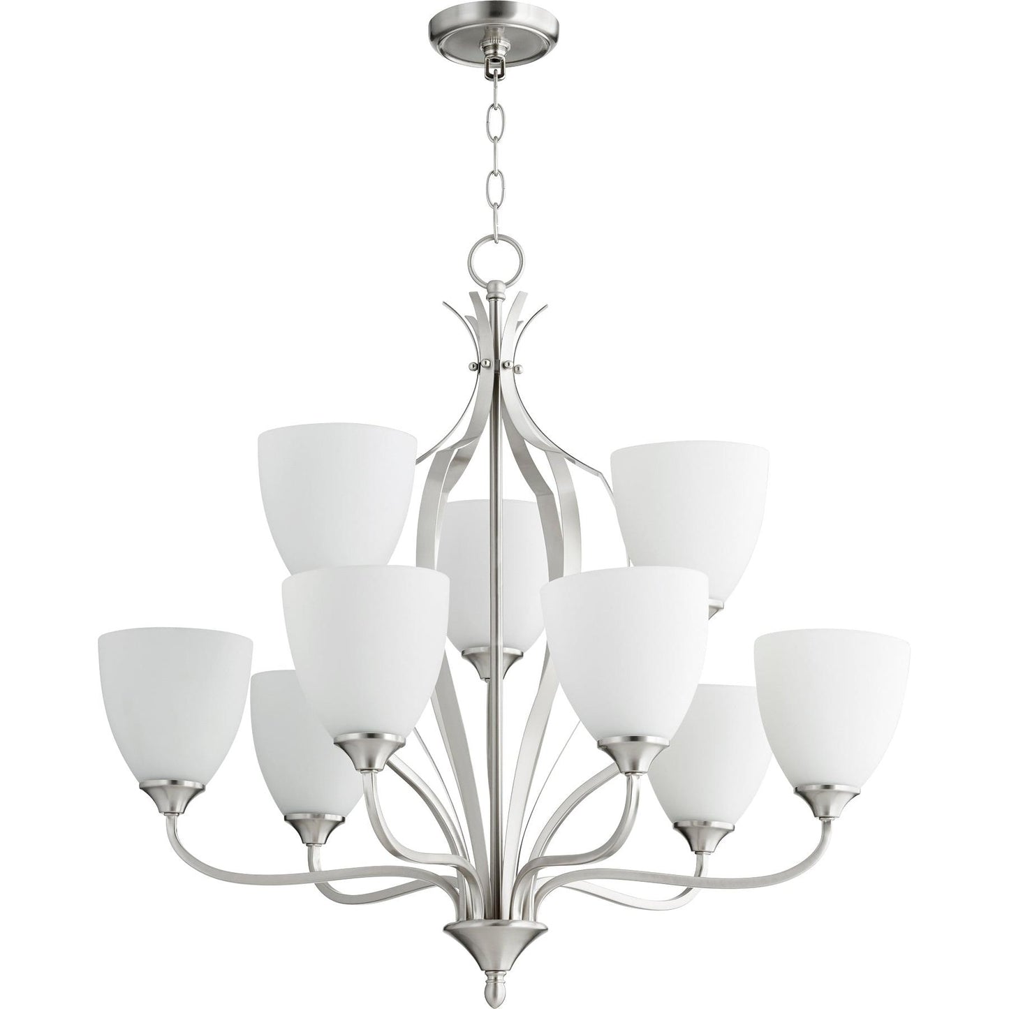 Quorum Jardin 6127-9-65 Chandelier - Satin Nickel