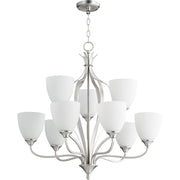 Quorum Jardin 6127-9-65 Chandelier - Satin Nickel