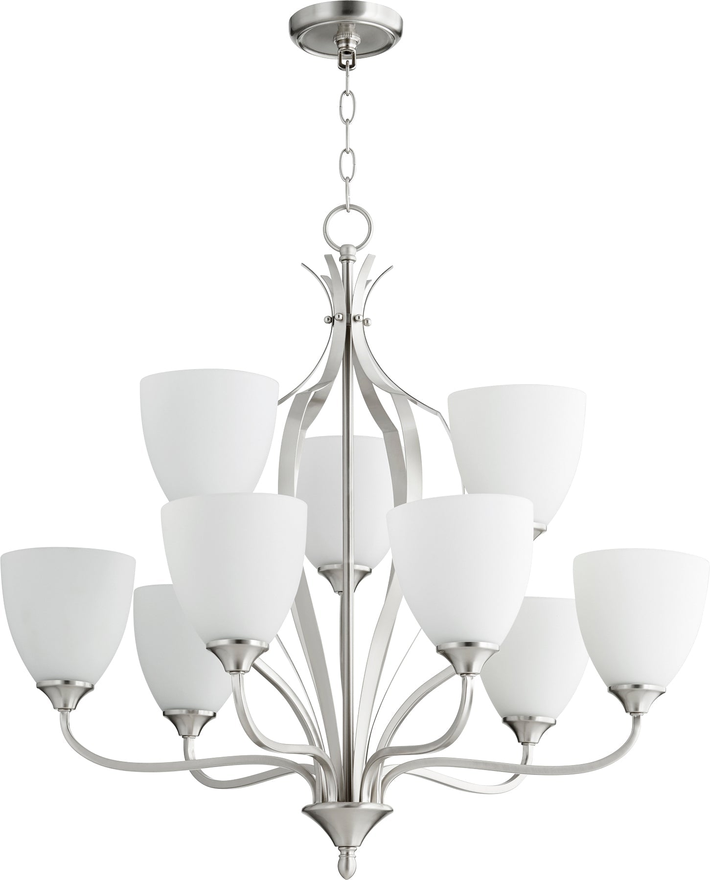 Quorum Jardin 6127-9-65 Chandelier - Satin Nickel