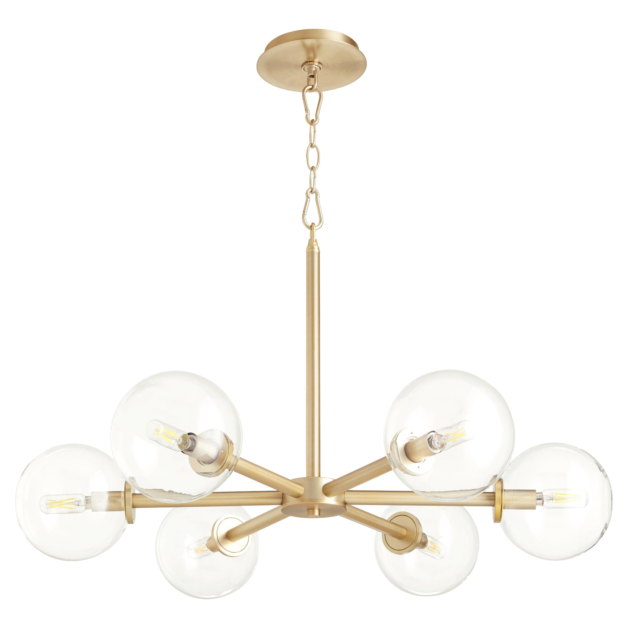 Quorum Rovi 6132-6-80 Chandelier - Aged Brass