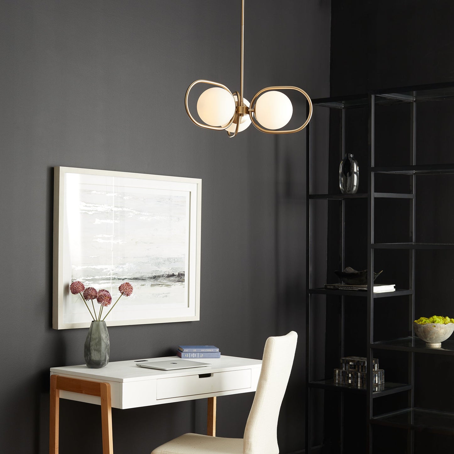 Quorum Belmont 6137-3-80 Chandelier - Aged Brass