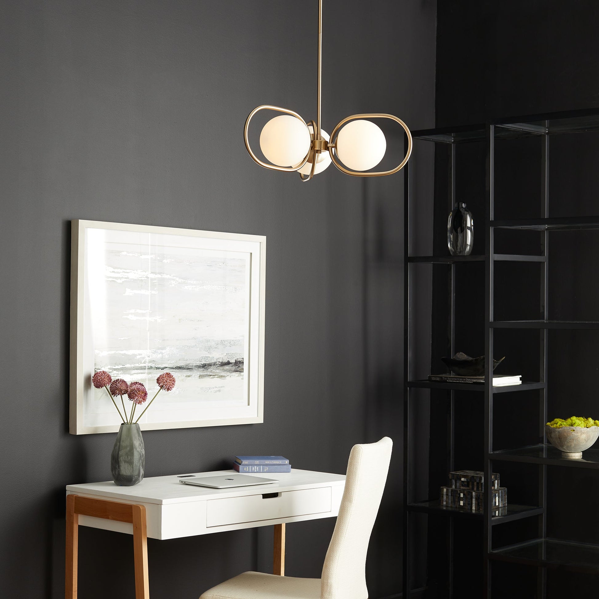 Quorum Belmont 6137-3-80 Chandelier - Aged Brass