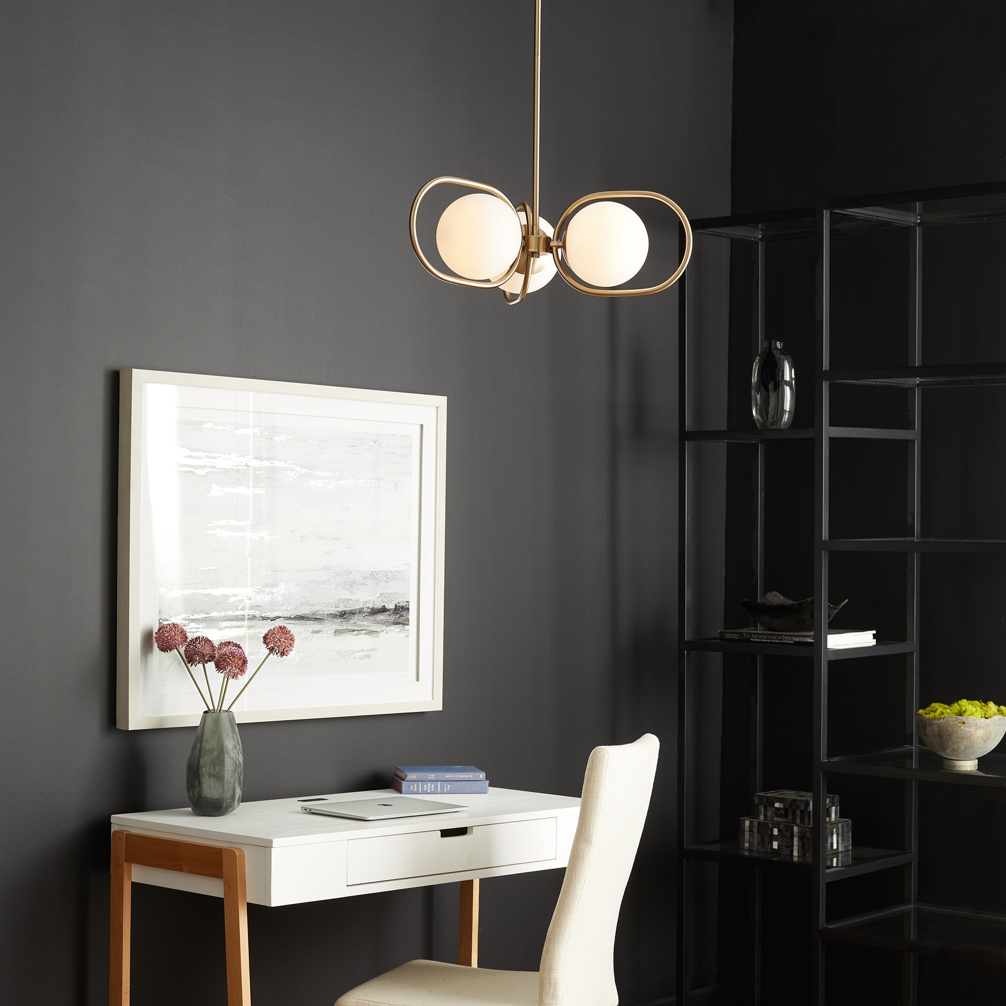 Quorum Belmont 6137-3-80 Chandelier - Aged Brass