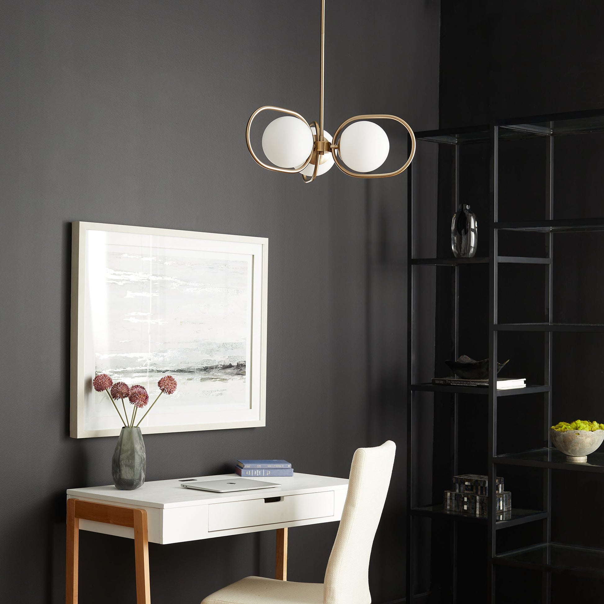 Quorum Belmont 6137-3-80 Chandelier - Aged Brass