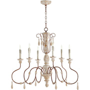 Quorum La Maison 6152-6-156 Chandelier - Manchester Grey W/ Rust Accents