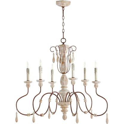 Quorum La Maison 6152-6-156 Chandelier - Manchester Grey W/ Rust Accents