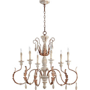 Quorum La Maison 6152-6-56 Chandelier - Manchester Grey W/ Rust Accents